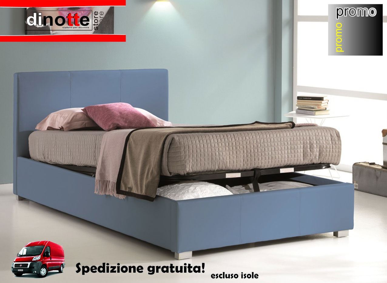 Letto Rivestisto In Similpelle Francesca Una Piazza E Mezza Con Contenitore Re032co