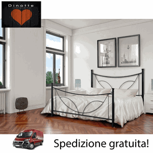 Immagine di Letto In Ferro Battuto Matrimoniale Ales TULIPANO Nero Grafite