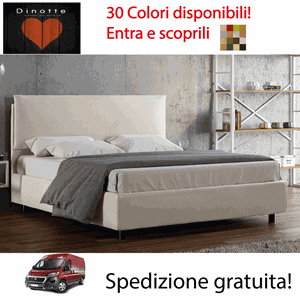 Immagine di Letto Imbottito In Ecopelle Contenitore Matrimoniale GIOIA Colori A Scelta