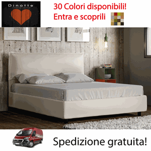 Immagine di Letto Imbottito In Ecopelle Contenitore Una Piazza E Mezza MERAVIGLIA Colori A Scelta