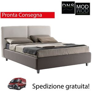 Immagine di Letto Matrimoniale Imbottito Contenitore In Tessuto CAMILLA Pronta Consegna