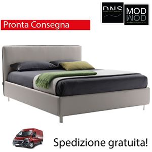 Immagine di Letto Matrimoniale Imbottito Contenitore In Ecopelle EMMA Pronta Consegna