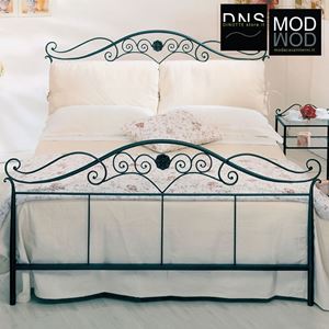 Immagine di Letto In Ferro Battuto Matrimoniale Ales SORRENTO Grigio Polvere
