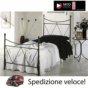 Immagine di Letto In Ferro Singolo Ales MARIKA Nero Grafite