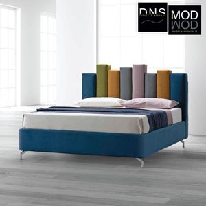 Immagine di Letto Imbottito Stilfar DOMINO MIX Matrimoniale Personalizzabile Vari Colori E Tessuti Cat. E A Scelta