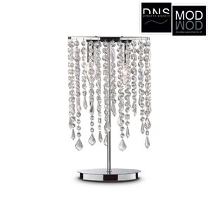 Immagine di Lampada da Tavolo Ideal Lux RAIN 2 luci E14 in metallo e cristallo