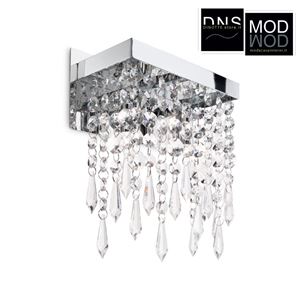 Immagine di Lampadario a Muro Ideal Lux GIADA 2 luci G9 28W 2700k in metallo e cristallo