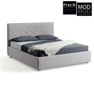Immagine di Letto Matrimoniale Stilfar DolceInterni Imbottito Contenitore ROSA Rivestimento Personalizzabile