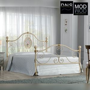 Immagine di Letto In Ferro Battuto Matrimoniale Ales CATERINA 3 Colori A Scelta