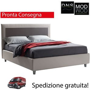 Immagine di Letto Matrimoniale Imbottito Contenitore FLAVIA In Ecopelle MADRYT Pronta Consegna