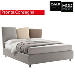 Immagine di Letto Matrimoniale Imbottito Contenitore VIOLA In Ecopelle MADRYT Pronta Consegna