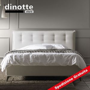 Immagine di Letto Matrimoniale Imbottito Contenitore  con bottoni BEATRICE Pronta Consegna