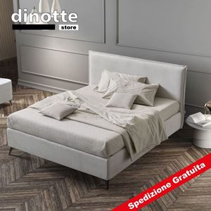 Immagine di Letto Matrimoniale Imbottito Contenitore In Tessuto BEATRICE Pronta Consegna