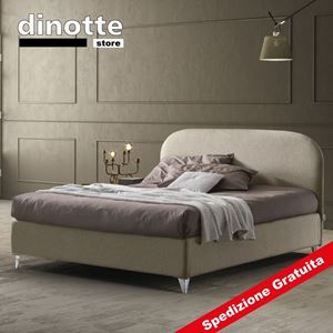 Immagine di Letto Matrimoniale Imbottito Contenitore In Tessuto BIANCA Pronta Consegna
