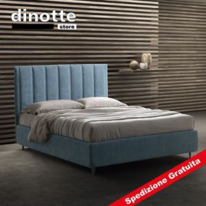 Immagine di Letto Matrimoniale Imbottito Contenitore In Tessuto BENEDETTA pronta consegna