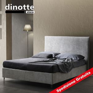 Immagine di Letto Matrimoniale Imbottito Contenitore In Tessuto BELLA pronta consegna