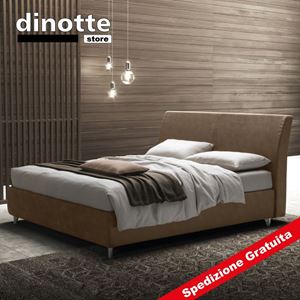 Immagine di Letto Matrimoniale Imbottito Contenitore In Tessuto MARA pronta consegna