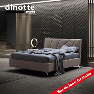 Immagine di Letto Matrimoniale Imbottito Contenitore In Tessuto CHIARA Pronta Consegna