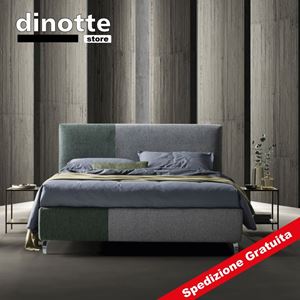 Immagine di Letto Matrimoniale Imbottito Contenitore In Tessuto EDDA Pronta Consegna