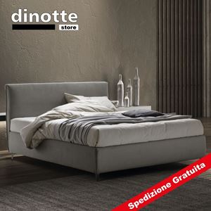 Immagine di Letto Matrimoniale Imbottito Contenitore In Tessuto EMMA Pronta Consegna