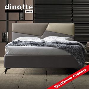 Immagine di Letto Matrimoniale Imbottito Contenitore VERONICA In Ecopelle  Pronta Consegna