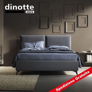 Immagine di Letto Matrimoniale Imbottito Contenitore ELETTRA In Tessuto Pronta Consegna