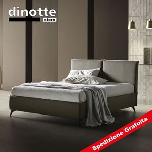 Immagine di Letto Matrimoniale Imbottito Contenitore ESTHER In Tessuto Pronta Consegna -