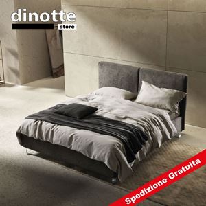Immagine di Letto Matrimoniale Imbottito Contenitore In Tessuto MARTINA  pronta consegna