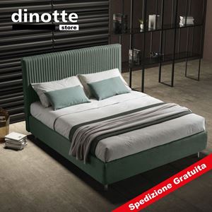 Immagine di Letto Matrimoniale Imbottito Contenitore In Tessuto MELISSA  pronta consegna