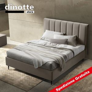 Immagine di Letto Matrimoniale Imbottito Contenitore In Tessuto MIA  pronta consegna