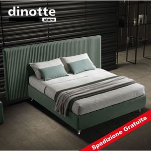 Immagine di Letto Matrimoniale Imbottito Contenitore In Tessuto MELISSA XL  pronta consegna
