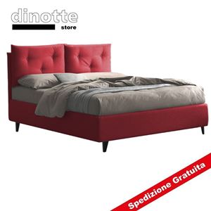 Immagine di Letto Matrimoniale Imbottito Contenitore FIONA rivestimenti a scelta