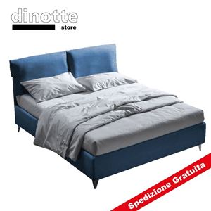 Immagine di Letto Matrimoniale Imbottito Contenitore In Tessuto GRAZIA con tessuti a scelta