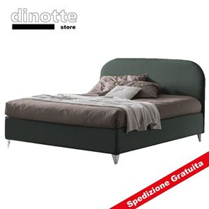 Immagine di Letto Matrimoniale Imbottito Contenitore In Tessuto BIANCA con tessuti a scelta