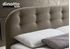Immagine di Letto Matrimoniale Imbottito Contenitore In Tessuto BIANCA  con BOTTONI rivestimento a scelta