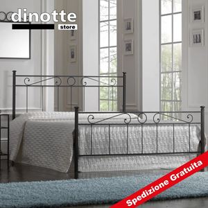 Immagine di Letto matrimoniale in ferro TEVERE decorato a mano