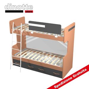 Immagine di LETTO A CASTELLO CON RETI A DOGHE 4651 CASSETTI