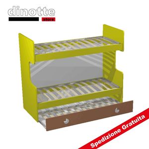 Immagine di LETTO A CASTELLO CON RETI A DOGHE 4651 RETE ESTRAIBILE