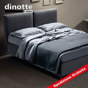 Immagine di Letto Matrimoniale Imbottito Contenitore ELETTRA rivestimenti a scelta