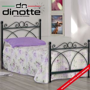 Immagine di Letto In Ferro Battuto Singolo SABRINA Bianco Satinato o Nero Grafite